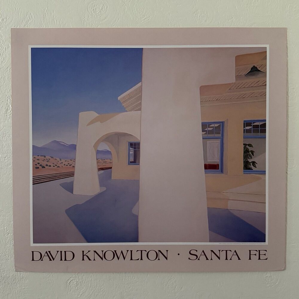 David Knowlton Art Print Poster Santa Fe Depot 1983 25x28” Vintage